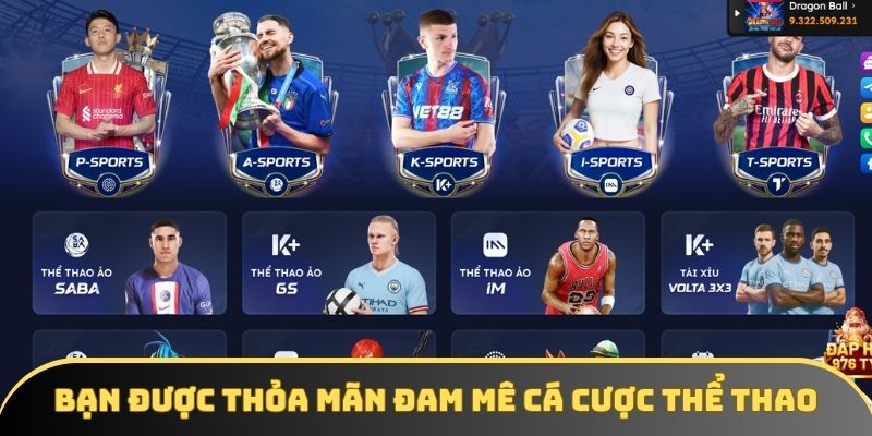 Bạn được thỏa mãn đam mê cá cược thể thao